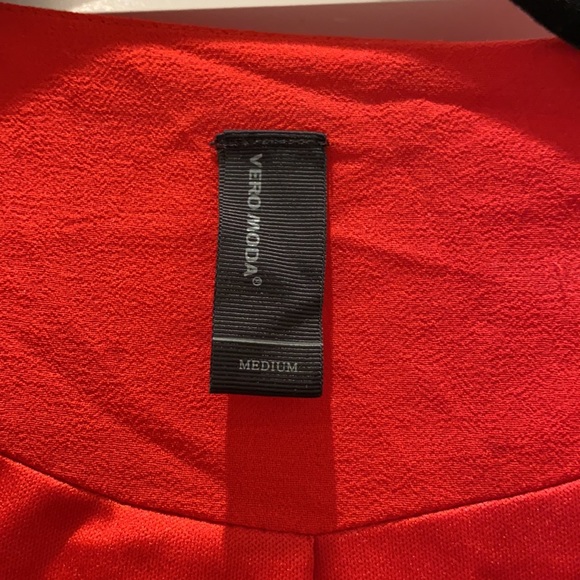 Red draped style Blouse size Medium - Picture 2 of 3